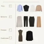 10 item work wardrobe graphic