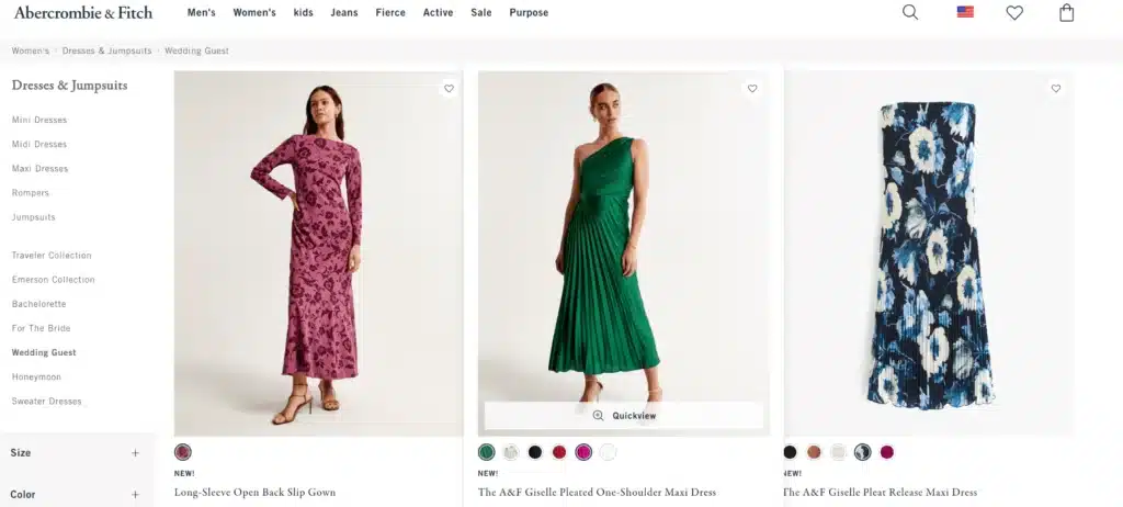 abercrombie dresses in emerald, pink, and floral