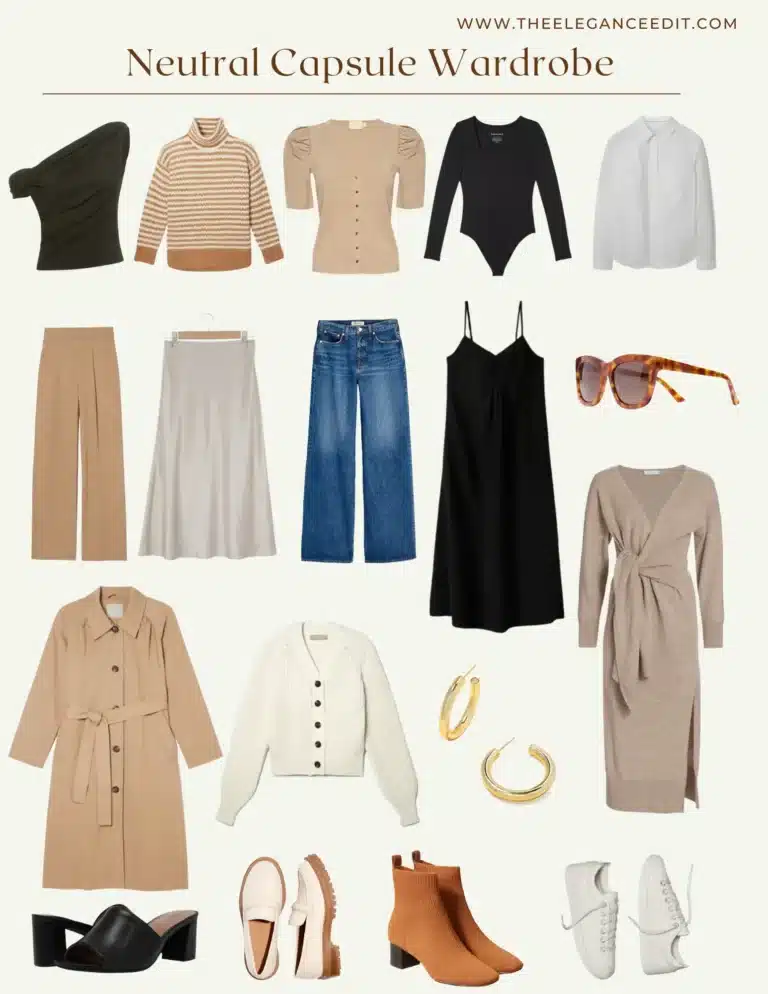 how to build a neutral capsule wardrobe graphic