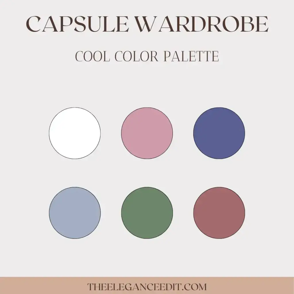 cool toned color palette for wardrobe