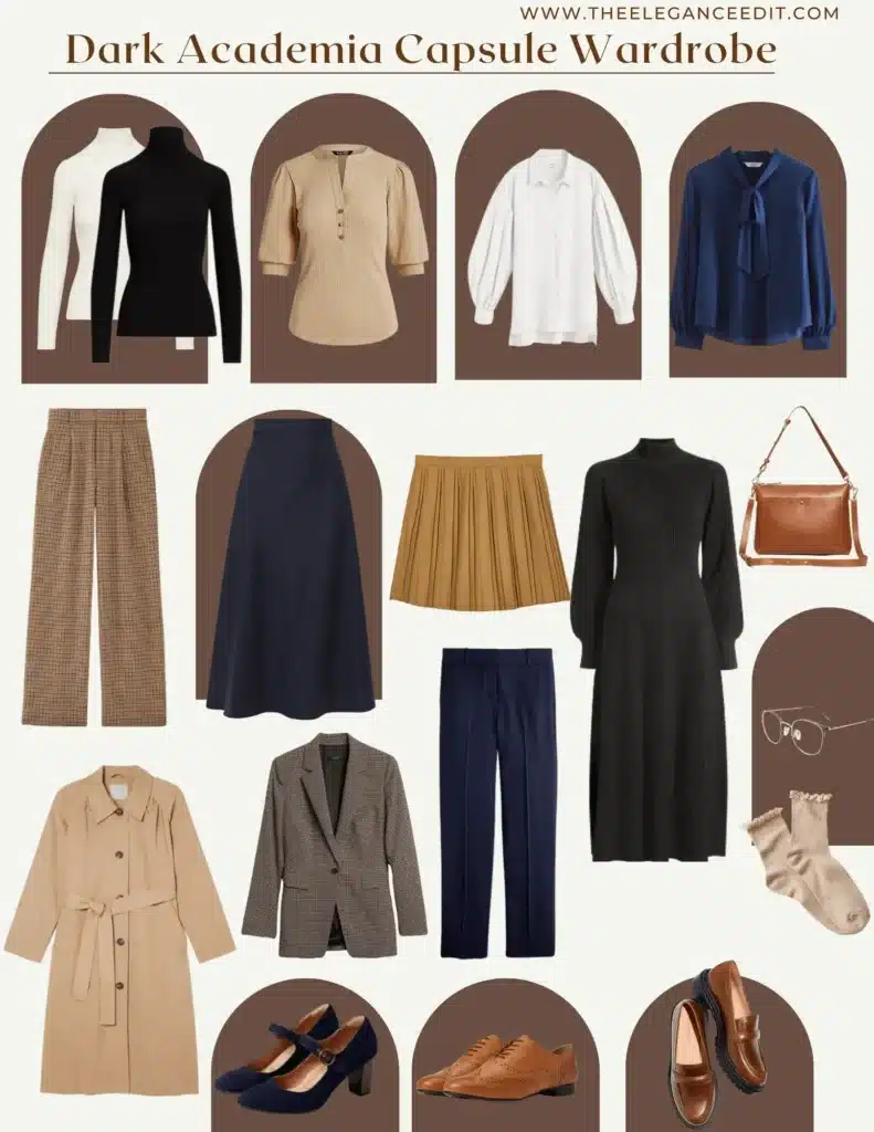 A Swoon-Worthy Dark Academia Capsule Wardrobe & Outfit Ideas