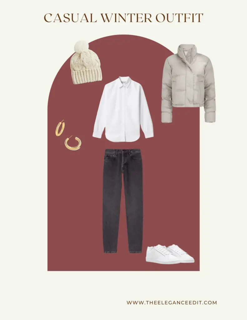 casual winter capsule wardrobe outfit
