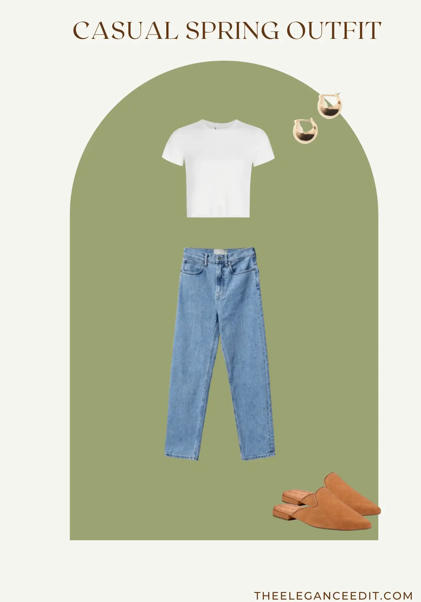 Jeans and White Tee Spring Outfit with loafers
