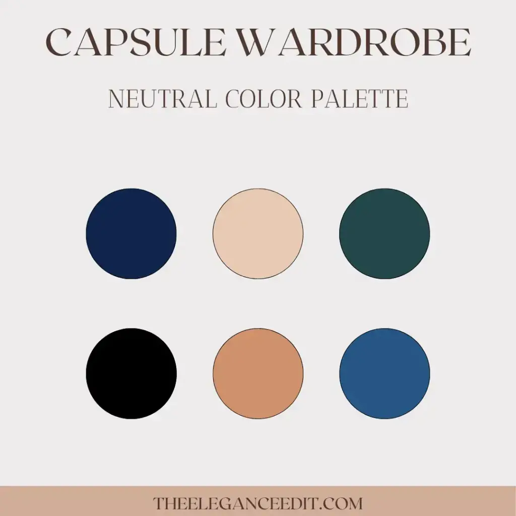 Neutral toned clothing color palette