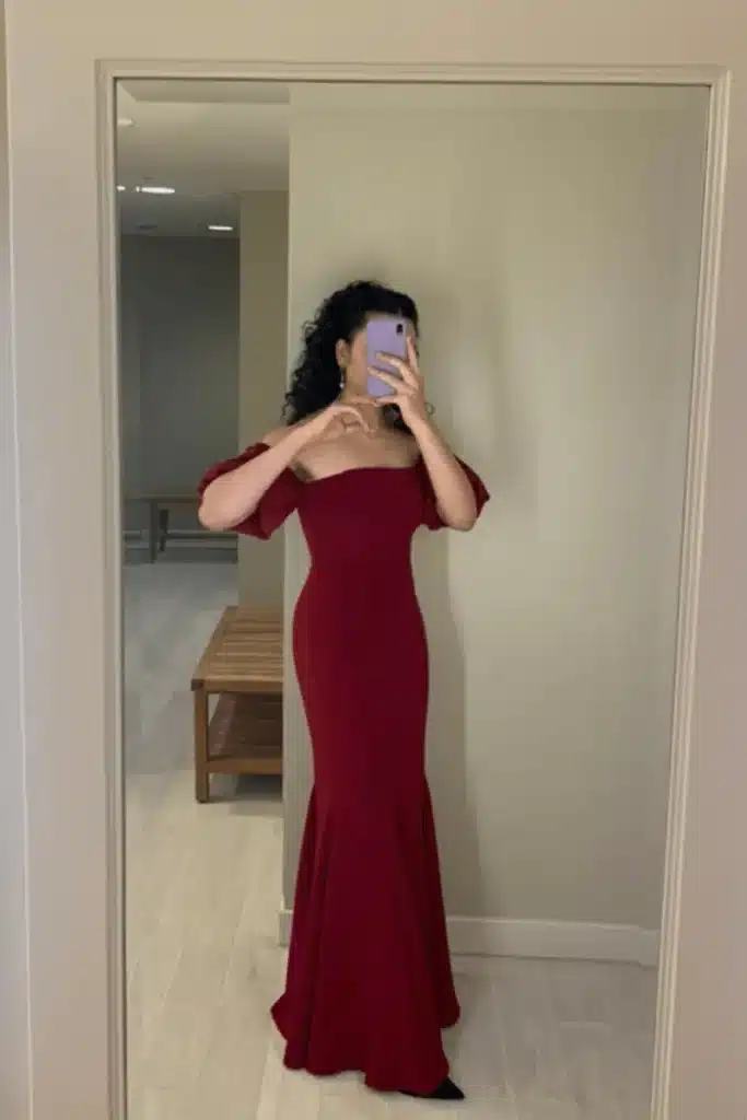 rent the runway gown red