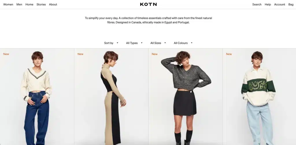KOTN womens sustainable clothing