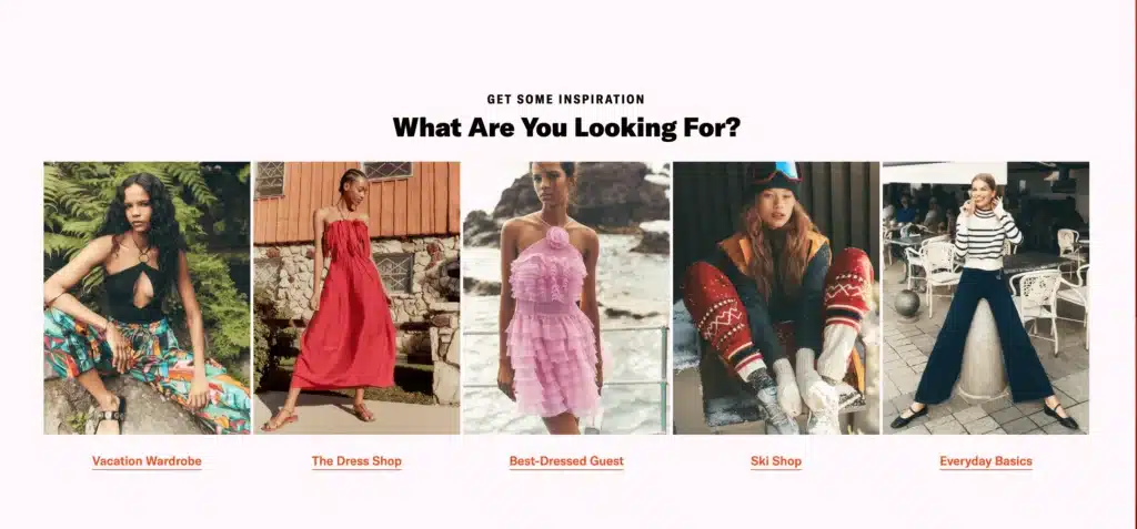Shopbop clothing showing womens dresses and basics