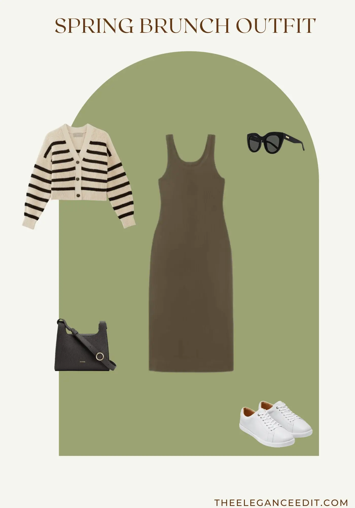 Spring Brunch Outfit Tank Dress and cardigan