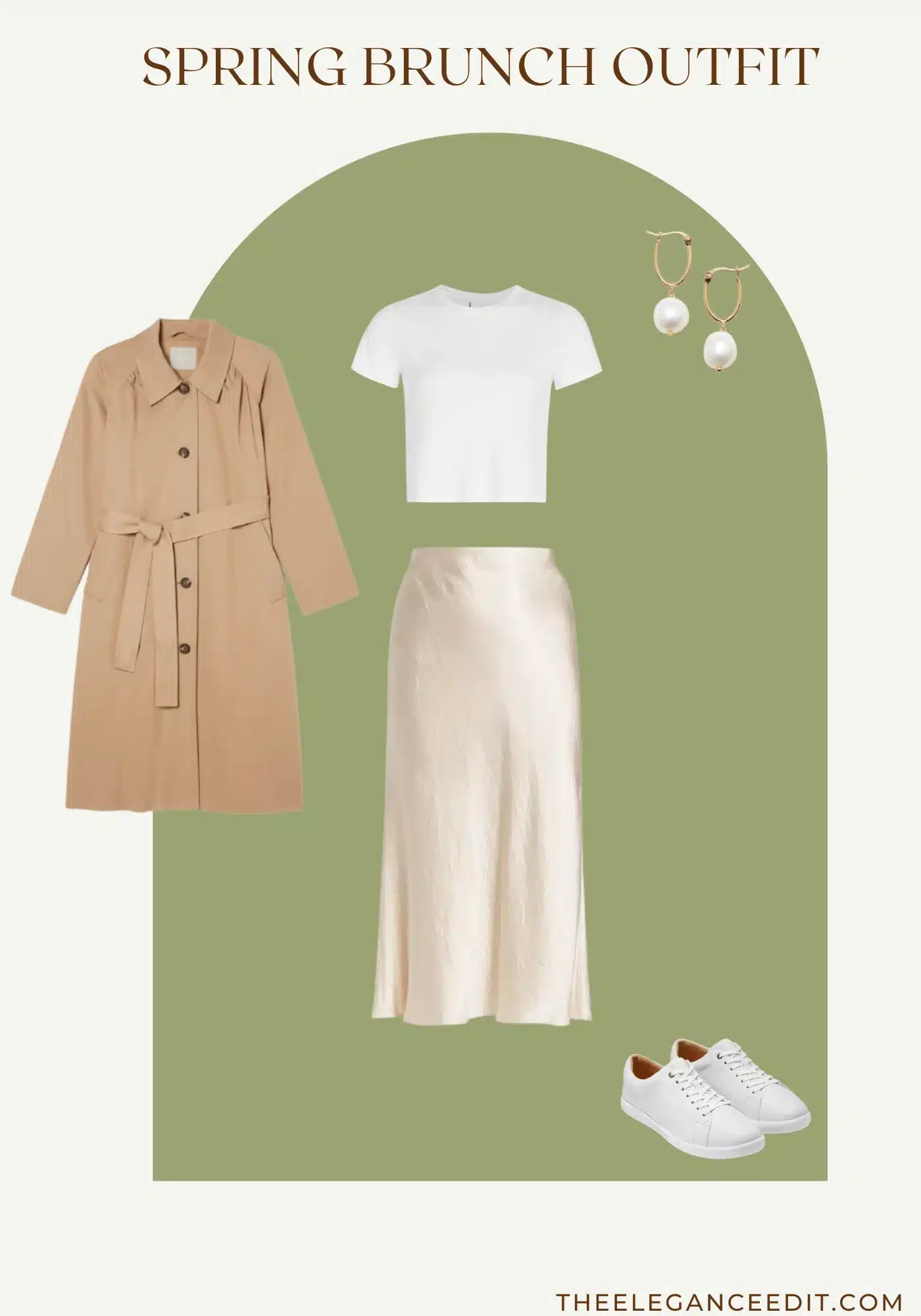 Spring Brunch Outfit silk midi skirt and t-shirt