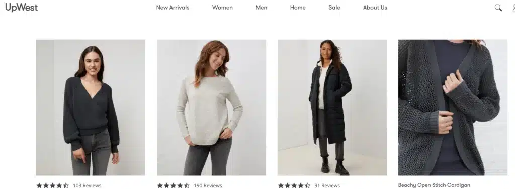Up West womens clothing brands like Madewell