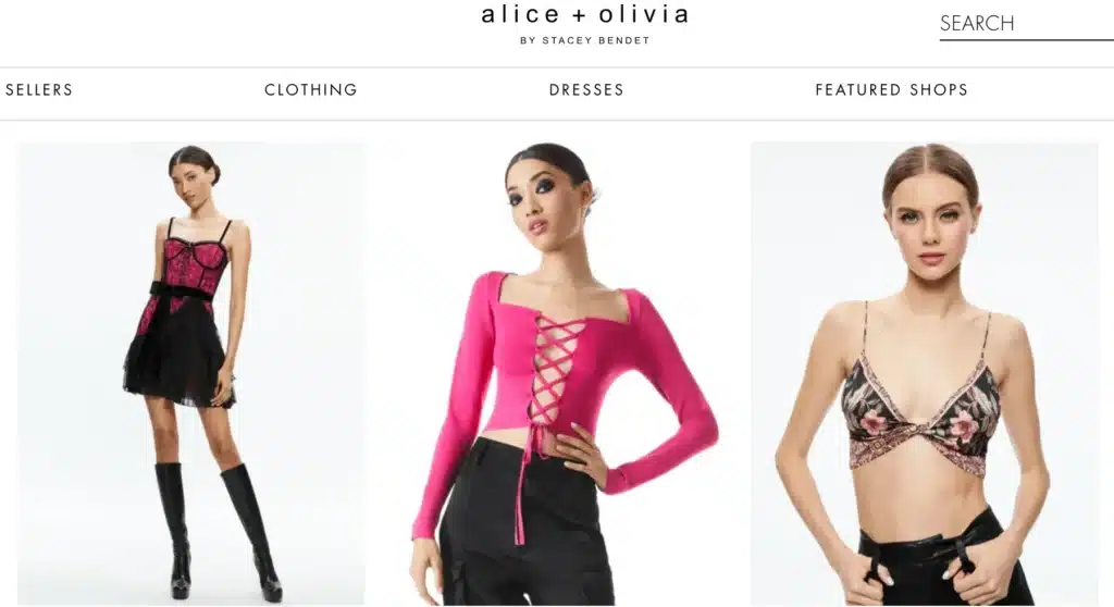 alice + olive pink corset style tops