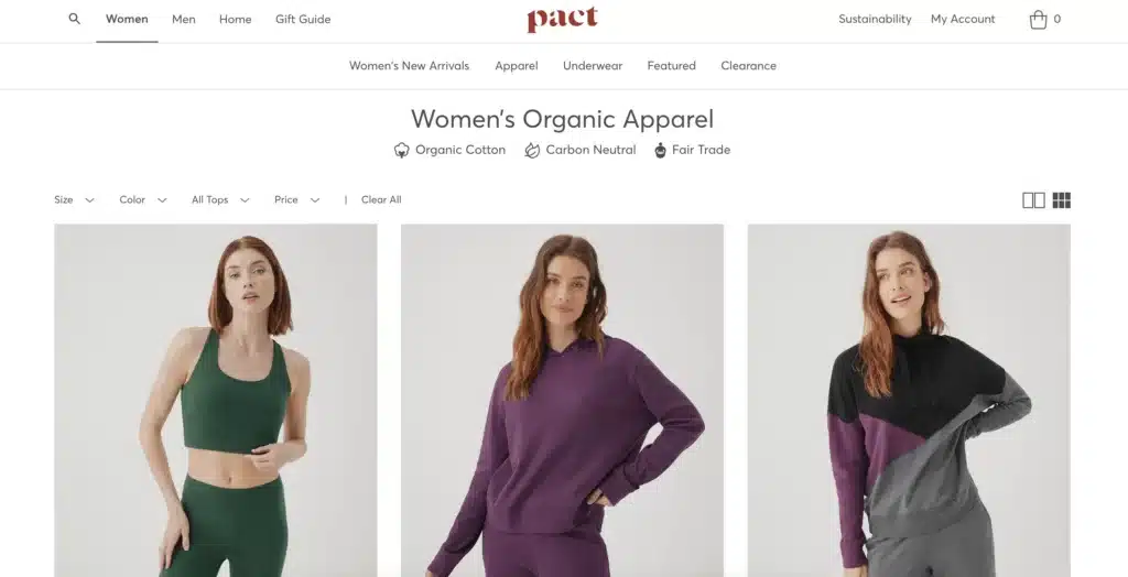 pact organic womens apparel
