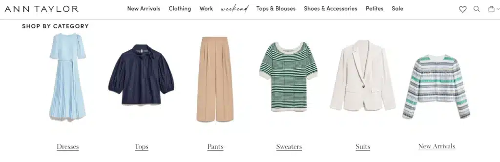 Ann Taylor LOFT brands like Sezane tops, dresses, and womens sweaters
