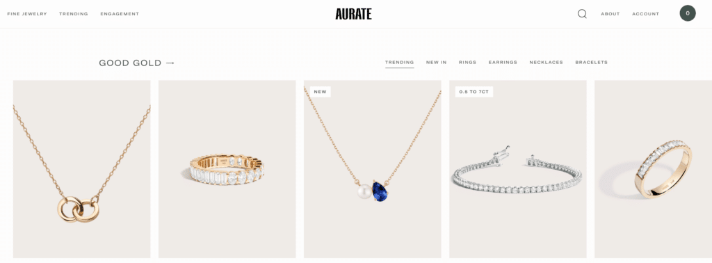 Aurate clean and elegant jewelry