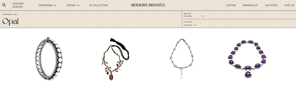 Modern Moghul opal beaded jewelry