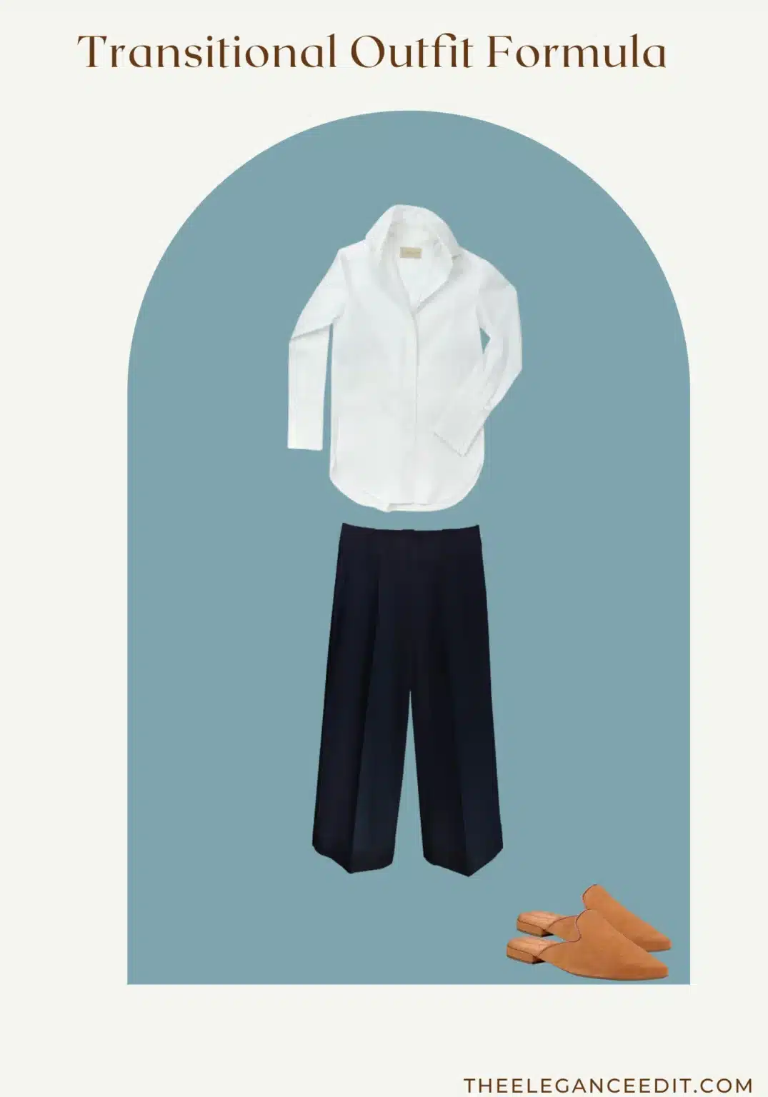 Spring Outfit Formula with Trousers and Mules