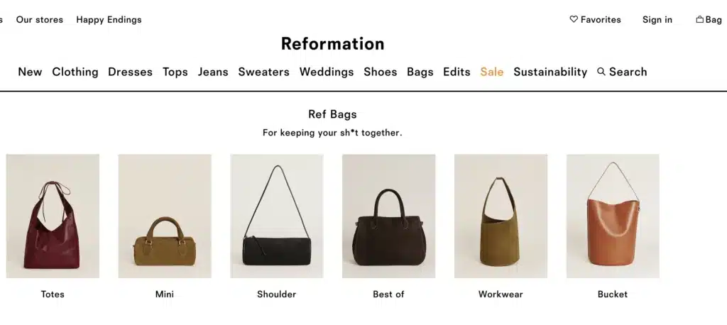 Reformation Sustainable Handbags