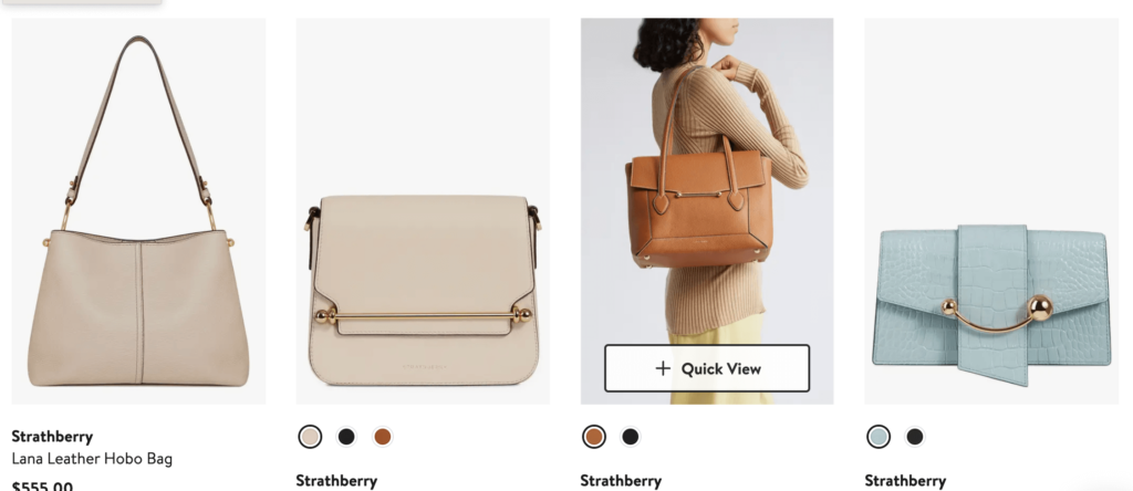 Srathberry affordable luxury handbags in neutral shades