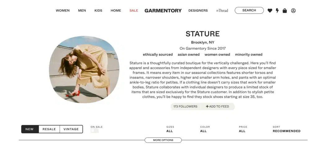 STATURE Boutique NYC on Garmentory