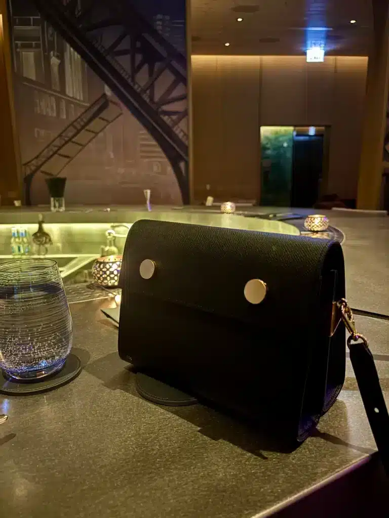 Black Leather Handbag from RSVP Paris