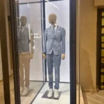 mannequin in tailored light blue suit