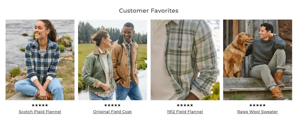 LL Bean bestselling clothing for men and women