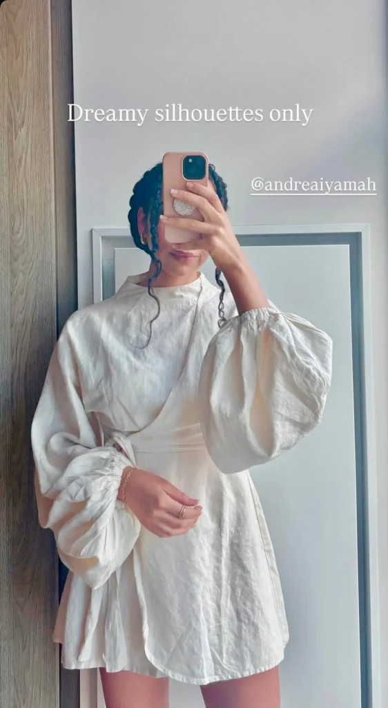 Woman in Andrea Iyamah romper from BTNO clothing rental